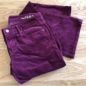 GAP 26 Boot Cut Dark Purple Corduroy Pants